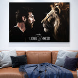 tableau de Foot lion et Messi