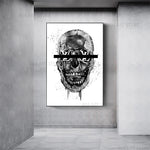 tableau skull fond blanc