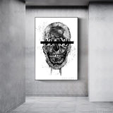 tableau skull fond blanc