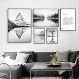 tableau photo montagne en noir et blanc