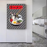 Japanese Ramen Sushi Cute Animals Asian Food Posters Canvas 