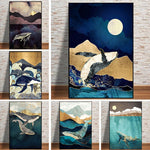 tableau peinture orque et montagne