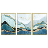 tableau peinture montagne bleue