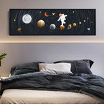 tableau système solaire et astronaute