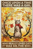 tableau peinture chat d’automne