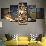 peinture carte du monde de Bouddha 