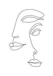 Tableau minimaliste ligne visage femme
