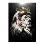 tableau moderne lion et couronne