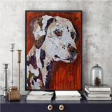 tableau dalmatien fond rouge