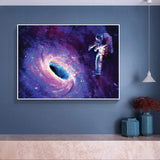tableau astronaute trou violet
