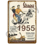 Vespa Motorcycle Pub Bar Decoration Tin Sign Shabby Chic 