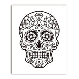 tableau skull mexicain fond blanc