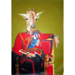 Affiche vintage girafe costume rouge