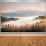 tableau foret dans la brume