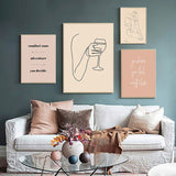tableau minimaliste verre de vin