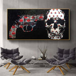 tableau pistolet et skull