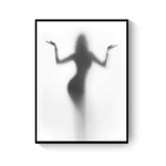 tableau femme fusain fond blanc