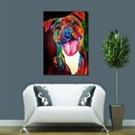 tableau chien pleins de couleurs