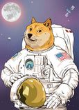 tableau peinture shiba astronaute