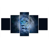 tableau visage du lion bleu