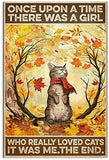 tableau chat noir d’automne