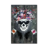 tableau coloré tête de mort