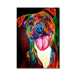 tableau multicolore chien