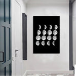 tableau cycle de lune fond noir