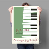 tableau piano fond vert