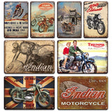 Lambretta Triumph Motorcycles Metal Wall Art Tin Sign 