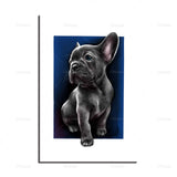 tableau bulldog fond bleu