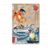 Pokemon Japanese Anime Art Print Portrait Comic Wave Poster 
