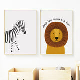 tableau dessin lion cute