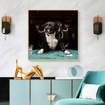 tableau golden qui joue au poker