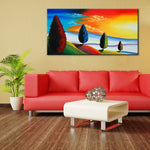 tableau peinture arbres pleins de couleurs