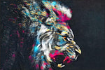 tableau moderne lion et couronne
