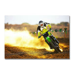 tableau moto cross verte sur la terre