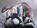 Cadre peinture taureau taches de peinture