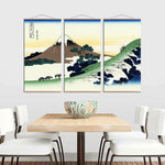 Japanese Ukiyoe Kanagawa Surf Canvas Scroll Poster Painting 