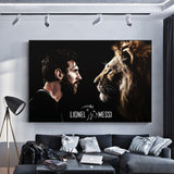 affiche lion 1 pièce Lion et Messi 