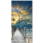 tableau pont en bois sur la mer