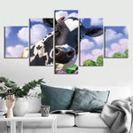 tableau enfant vache noir et blanche