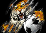 Affiche tigre ballon de foot