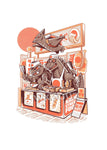 Japanese style ramen abstract cat food phrases restaurant 