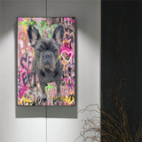 tableau chien fond abstrait