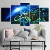 tableau photo terre vu de l’espace
