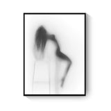 tableau femme fusain fond blanc