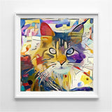 tableau chat 1 pièce Peinture abstraite