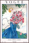 Affiche vintage vogue femme fleuri