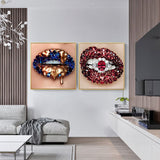 tableau bouche dorée rose